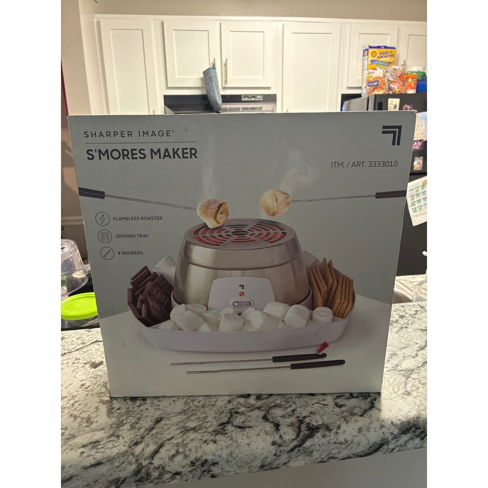Sharper Image S'mores Maker Flameless Electric Indoor Roaster 3333010 Silver